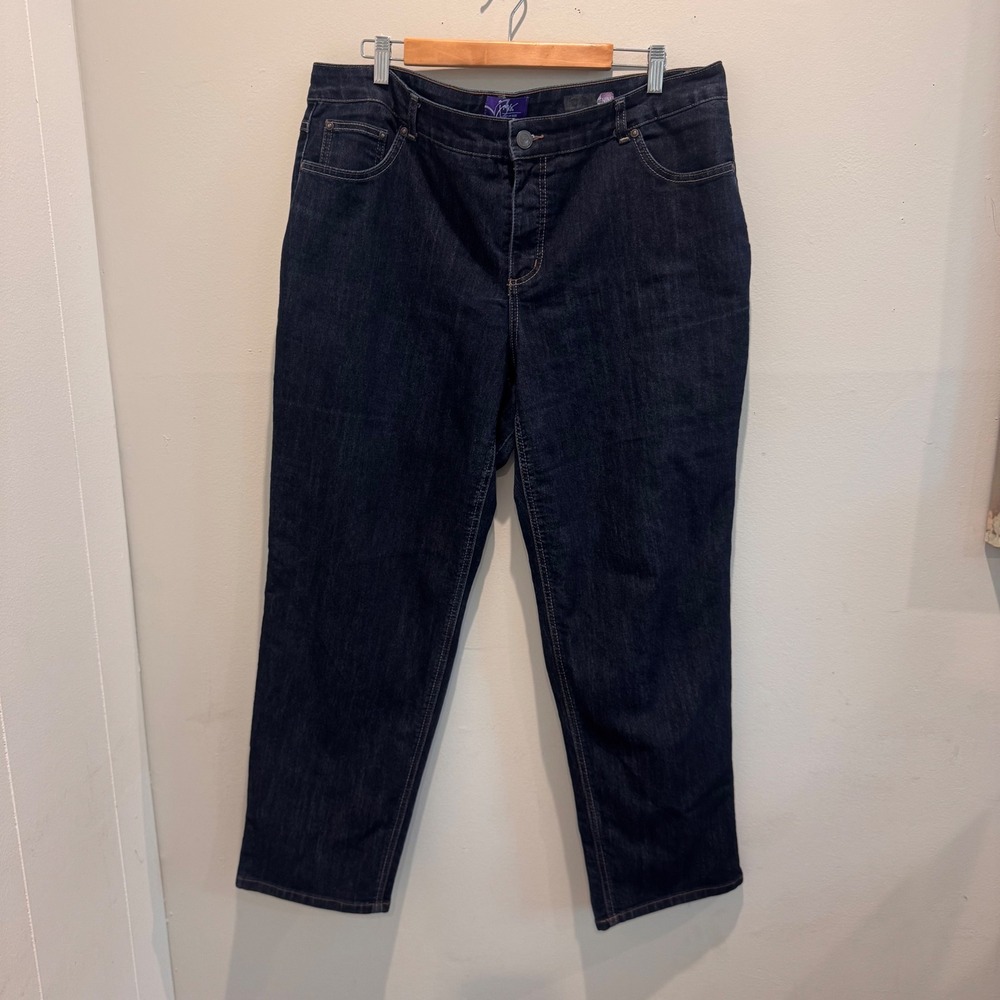 Just My Size Dark Rinse Cora Straight Leg Jeans Stretch Denim | 20W